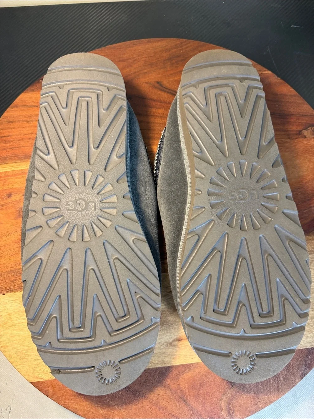 🍁UGG Tasman II Dark Grey Suede Slippers Men Size 11
